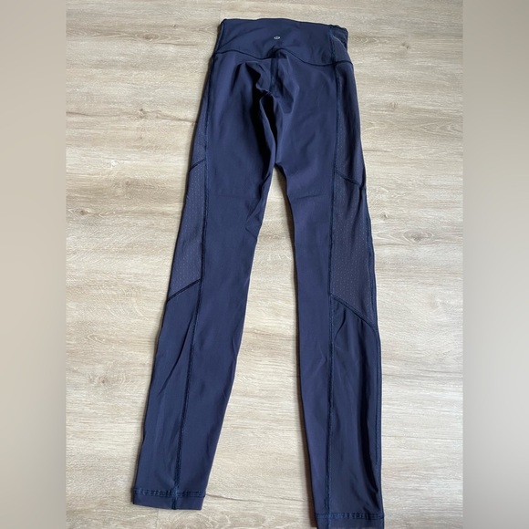 LULULEMON BODYCON LUXTREME HIGH RISE MESH LEGGINGS Navy Blue SZ 4 - Picture 6 of 8